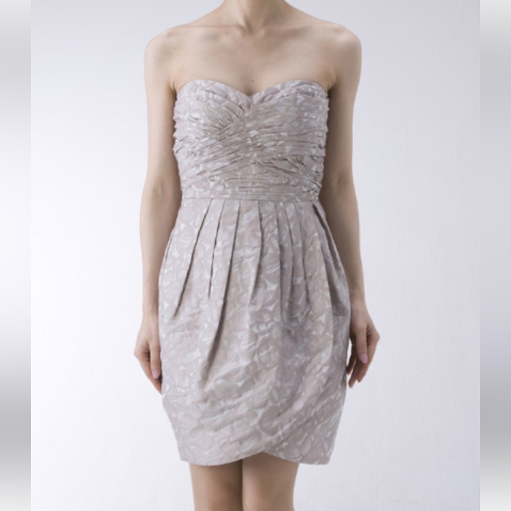 Max & Cleo strapless cocktail dress with a sweetheart neckline and tulip hem